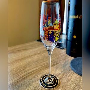 Hundertwasser champagne glass #3773